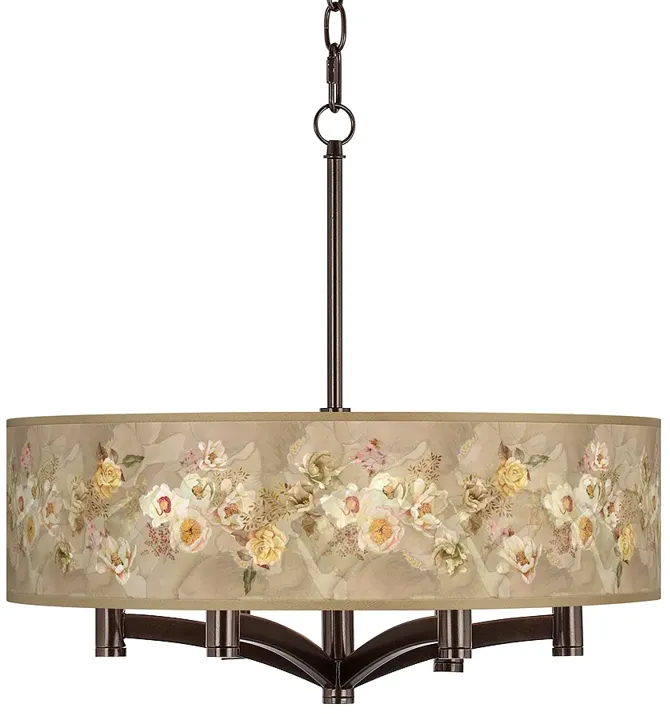 Floral Spray Ava 6-Light Bronze Pendant Chandelier