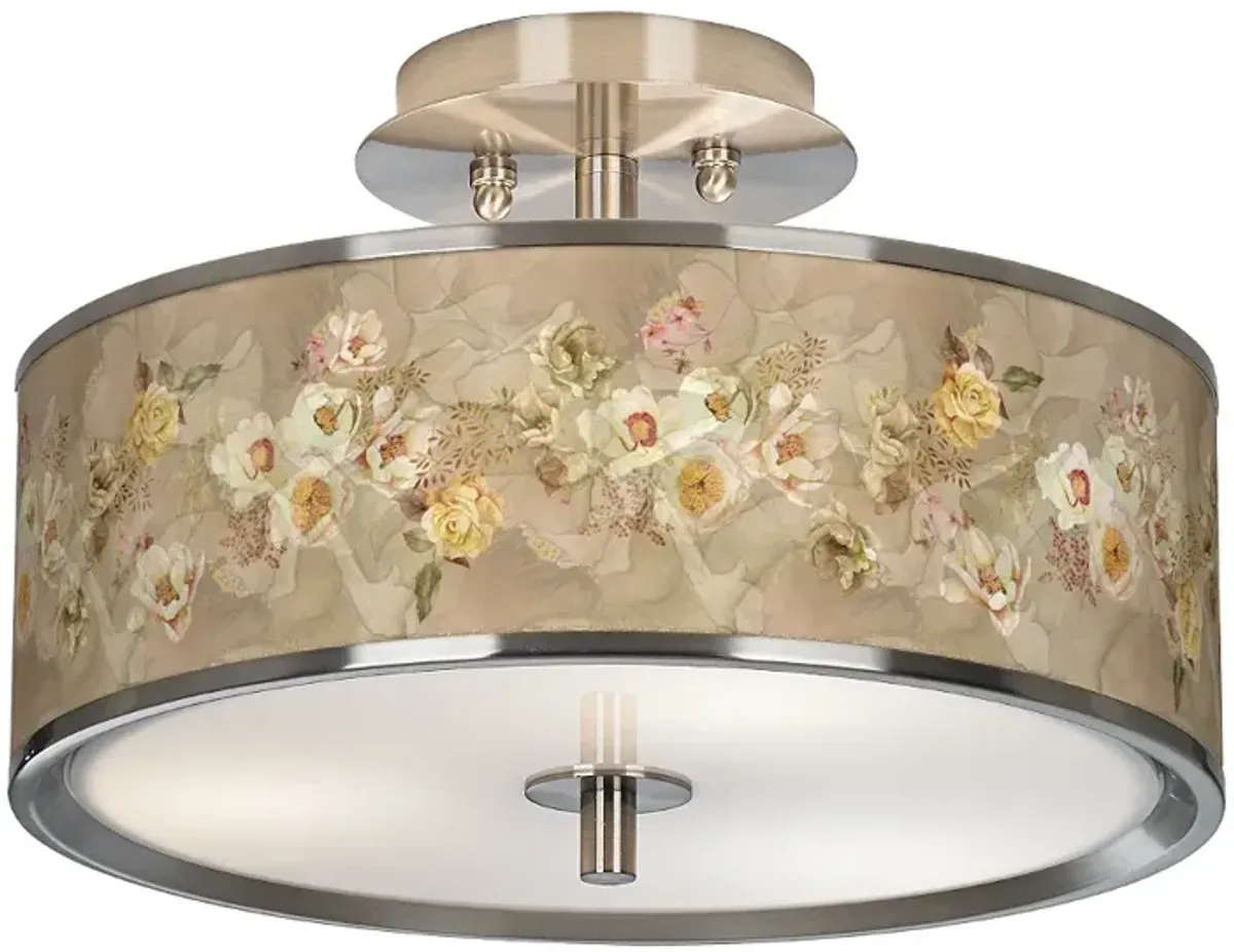 Floral Spray Giclee Glow 14" Wide Ceiling Light