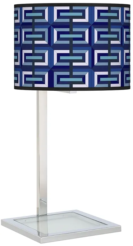 Parquet Glass Inset Table Lamp