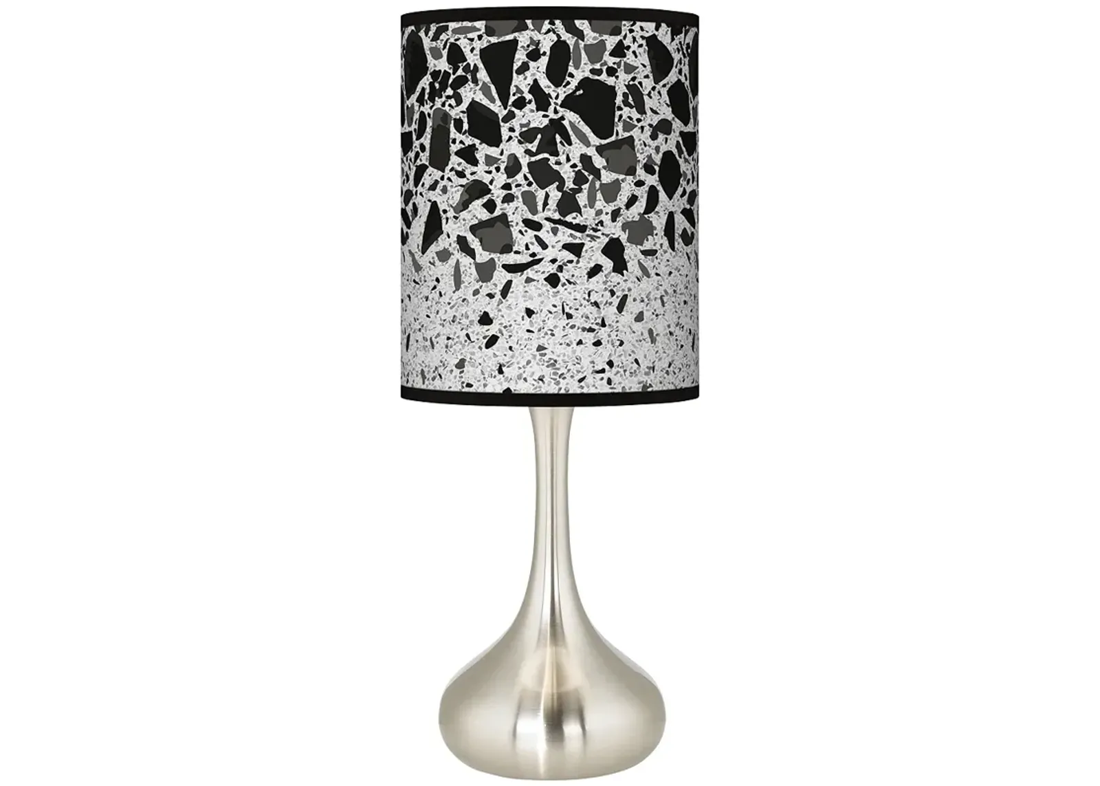 Black Terrazzo Giclee Droplet Modern Table Lamp