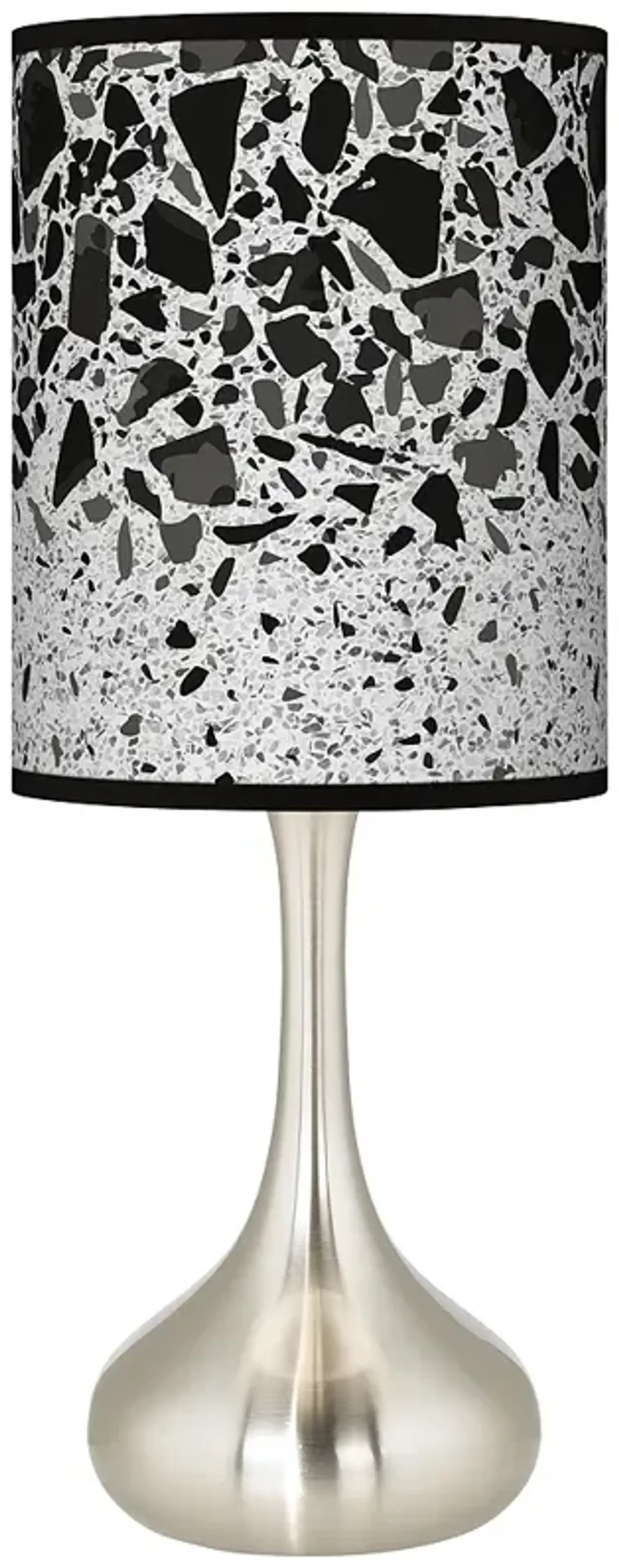 Black Terrazzo Giclee Droplet Modern Table Lamp