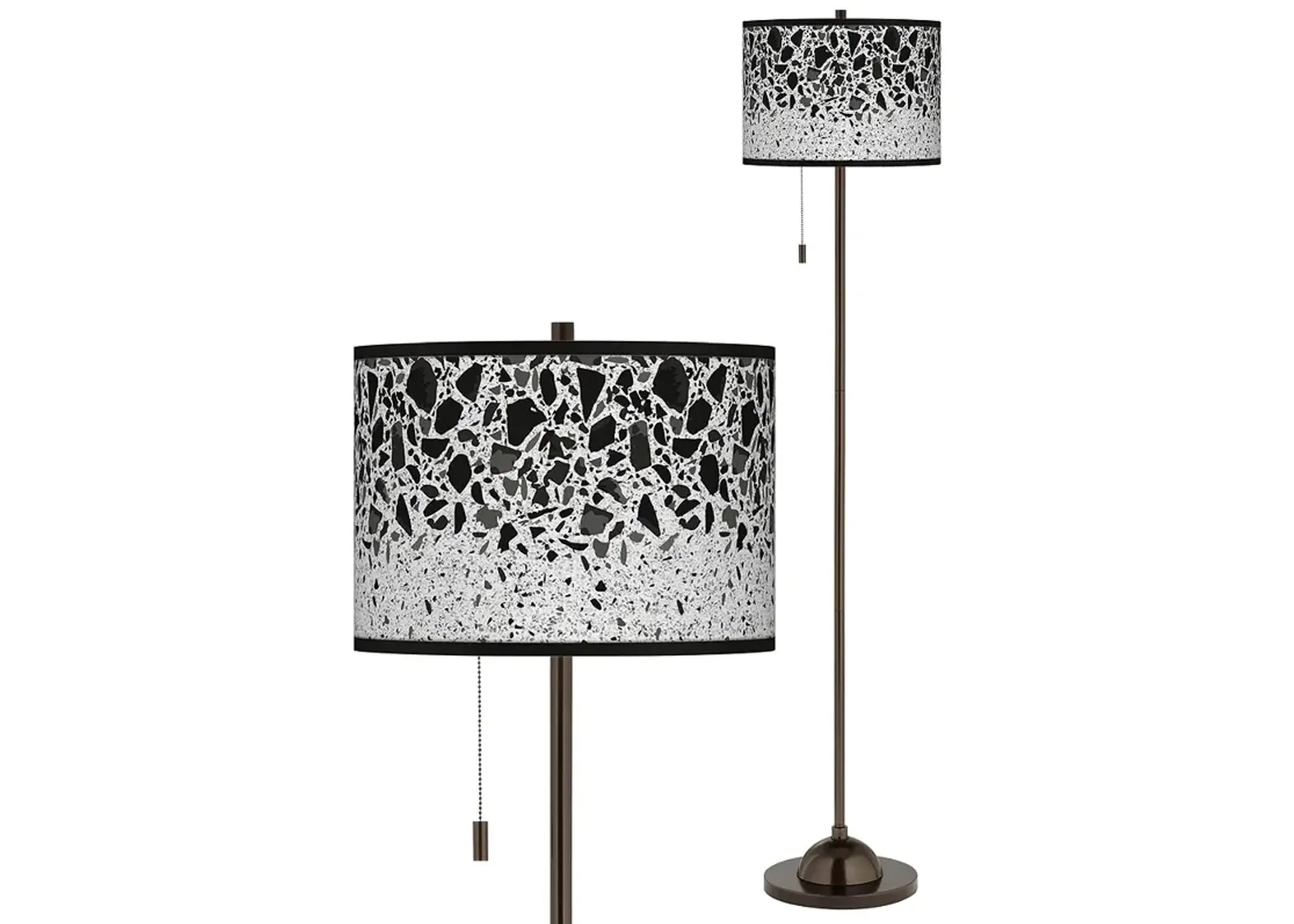 Giclee Glow 62" High Terrazzo Shade Bronze Club Floor Lamp