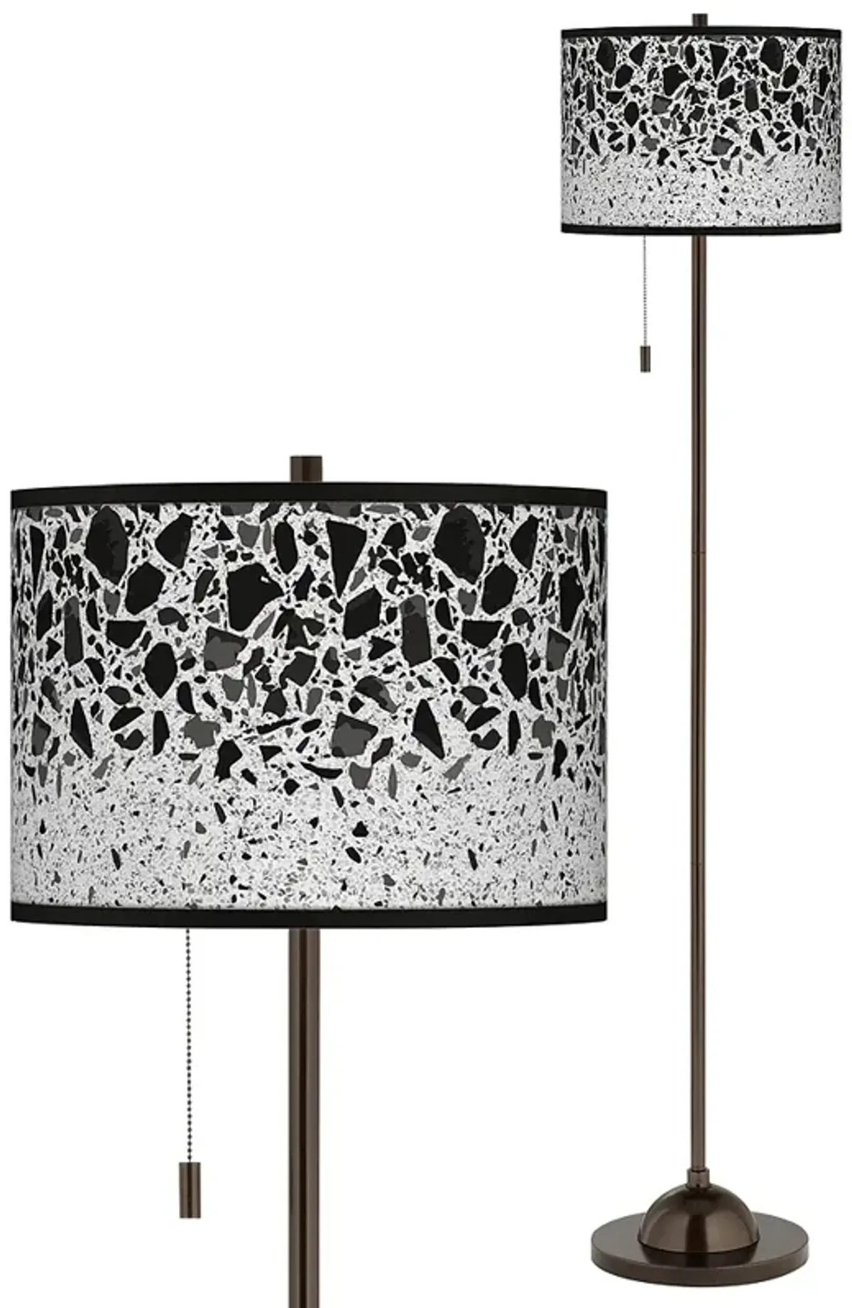 Giclee Glow 62" High Terrazzo Shade Bronze Club Floor Lamp