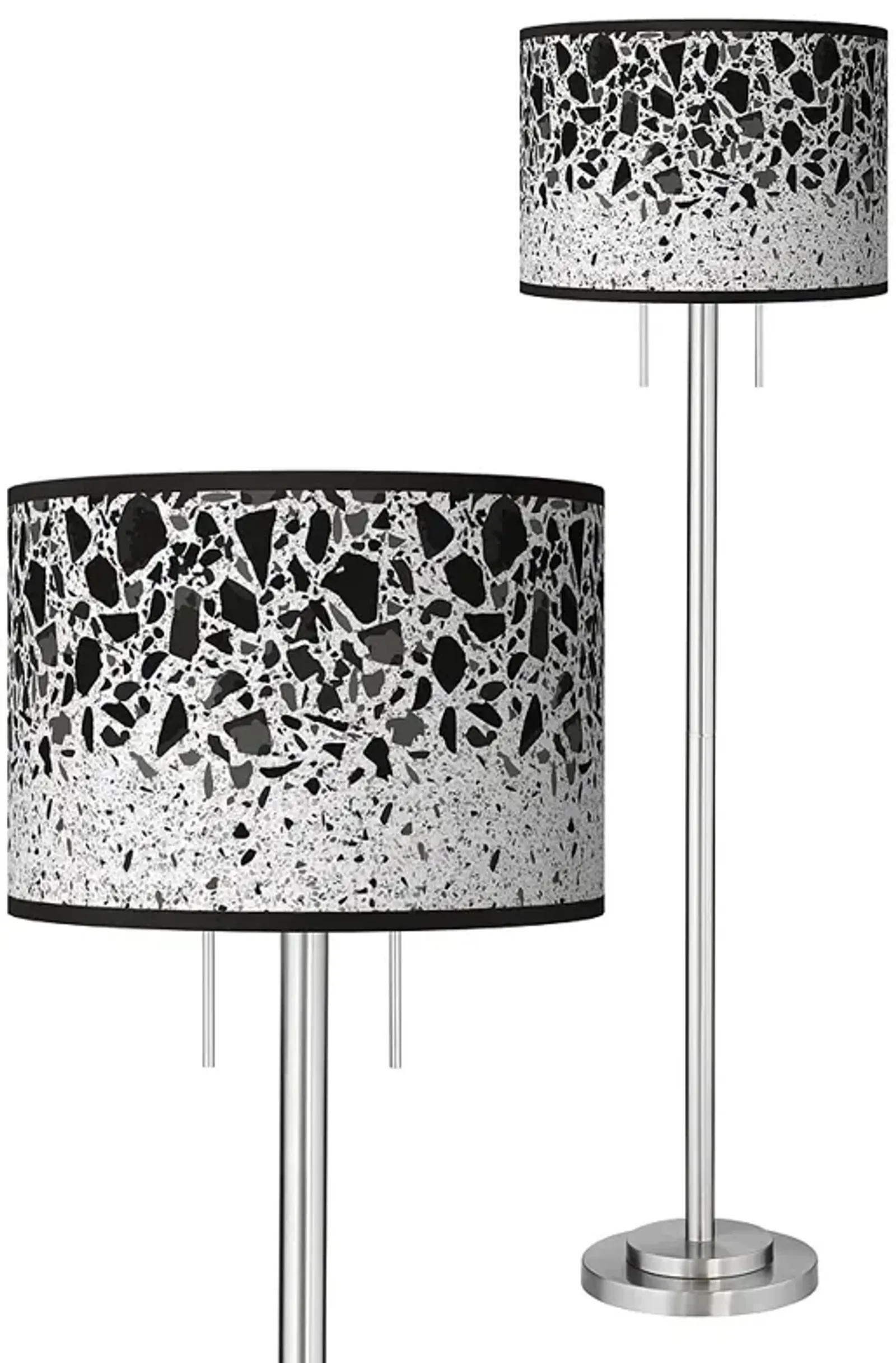 Terrazzo Giclee Brushed Nickel Garth Floor Lamp