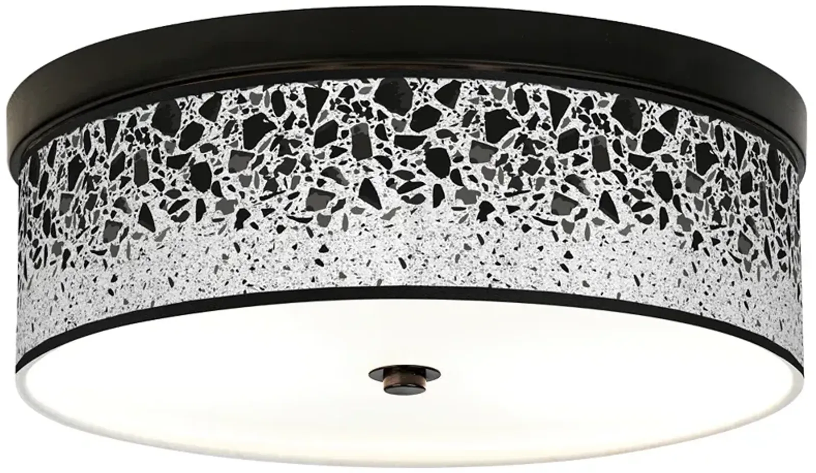 Giclee Gallery Terrazzo Pattern 14" Wide Bronze LED Ceiling Light