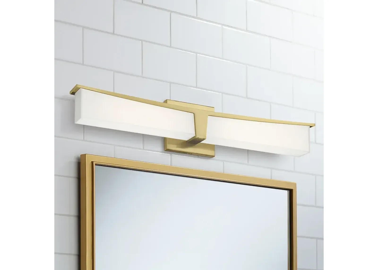 George Kovacs Plane 25" Wide Honey Gold LED Bath Light