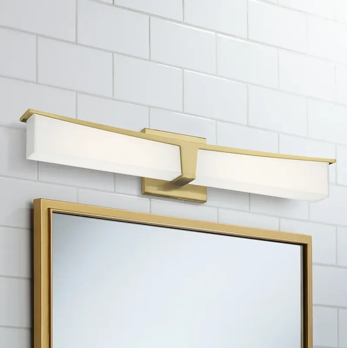 George Kovacs Plane 25" Wide Honey Gold LED Bath Light