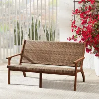 Perry 55 1/4" Wide Natural Wood Outdoor Sofa