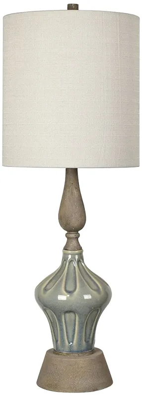 Crestview Collection Marbella Soft Blue Ceramic Table Lamp