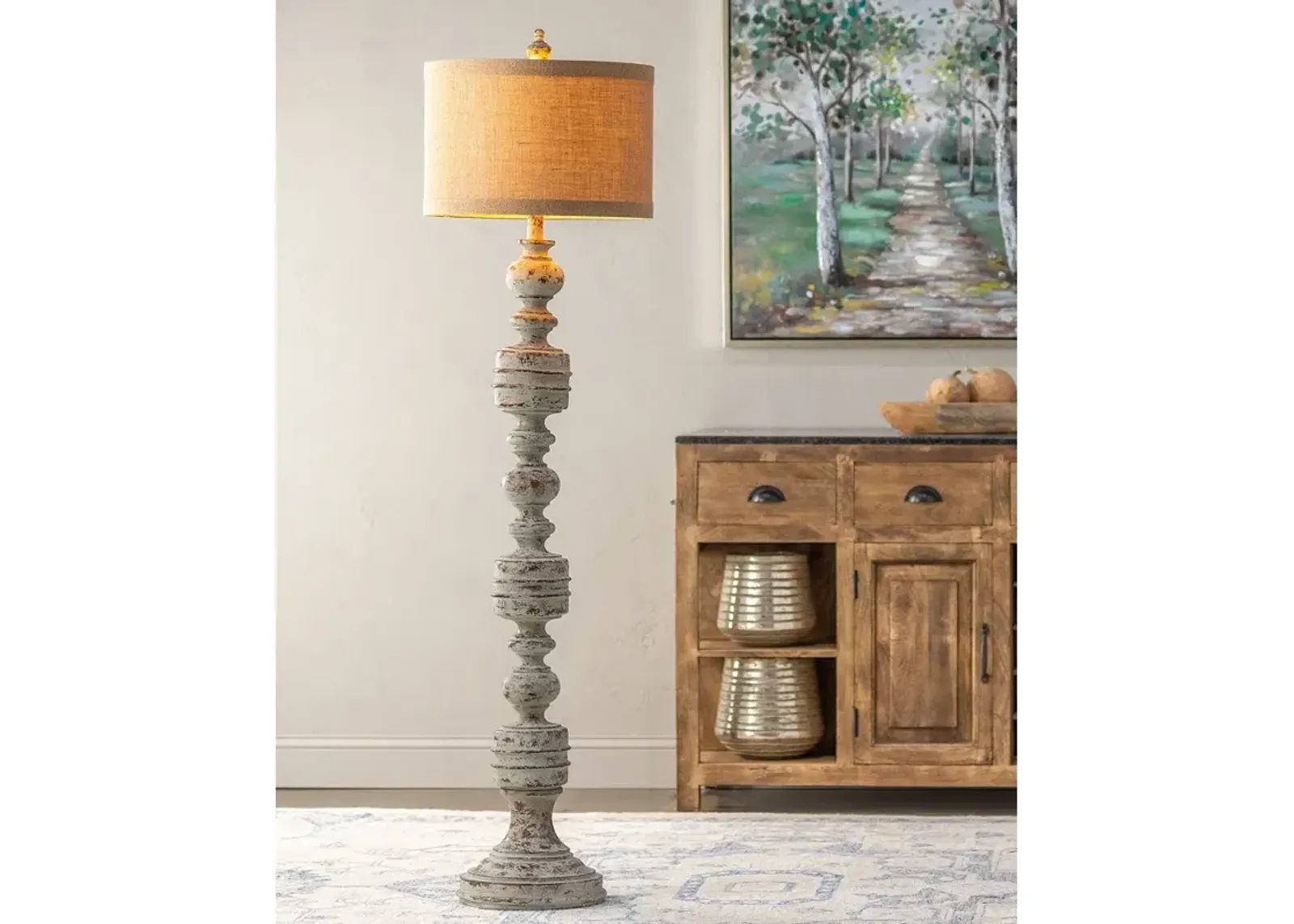 Crestview Collection Brunello 69 1/2" Stone Washed Bronze Floor Lamp