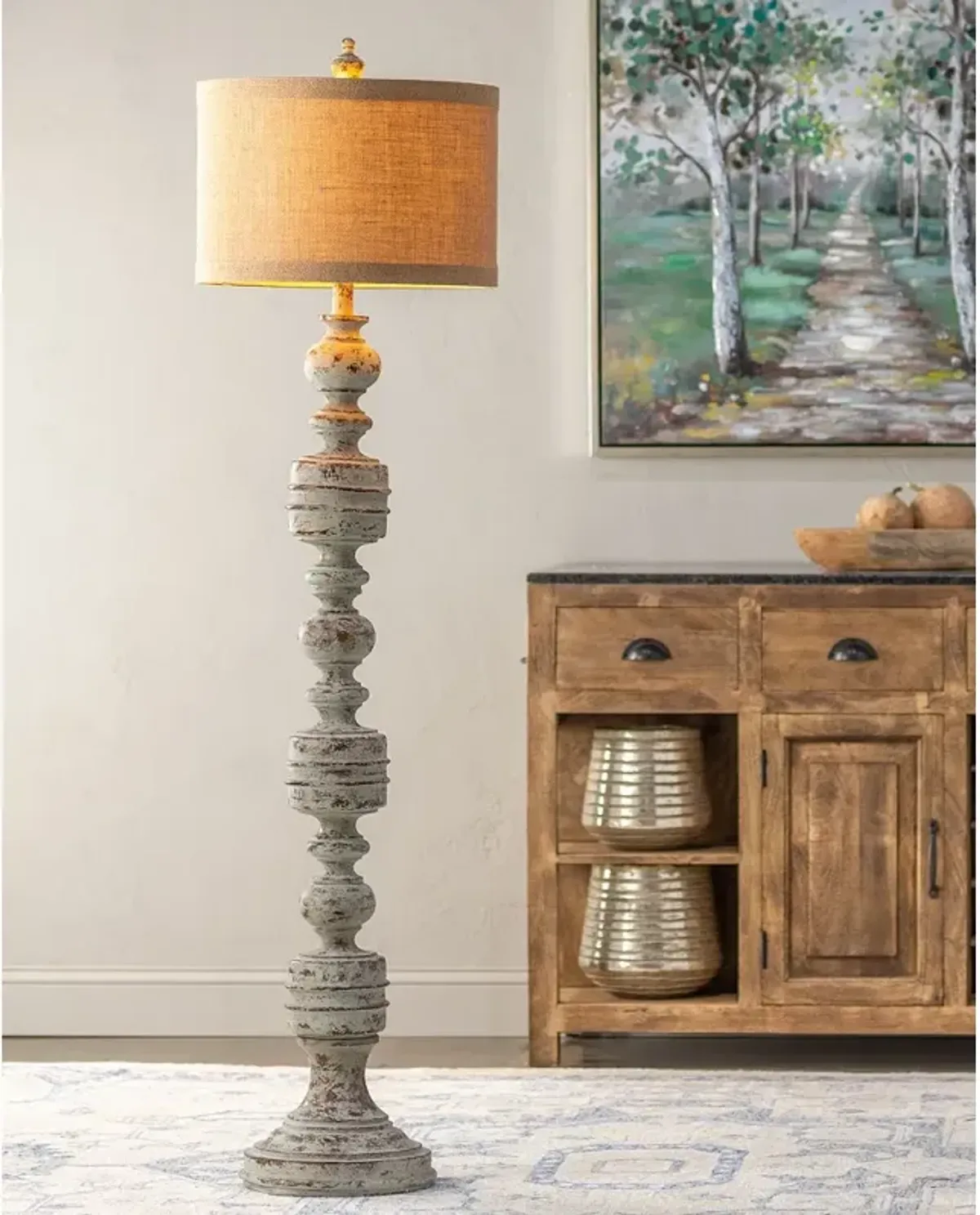 Crestview Collection Brunello 69 1/2" Stone Washed Bronze Floor Lamp