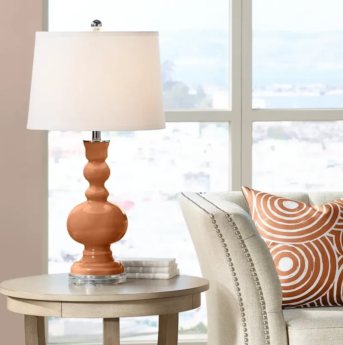 Burnt Almond Brown Apothecary Table Lamp