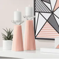 Rutique Warm Coral Glass Candle Holders from Color Plus