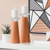 Burnt Almond Glass Candle Holders from Color Plus