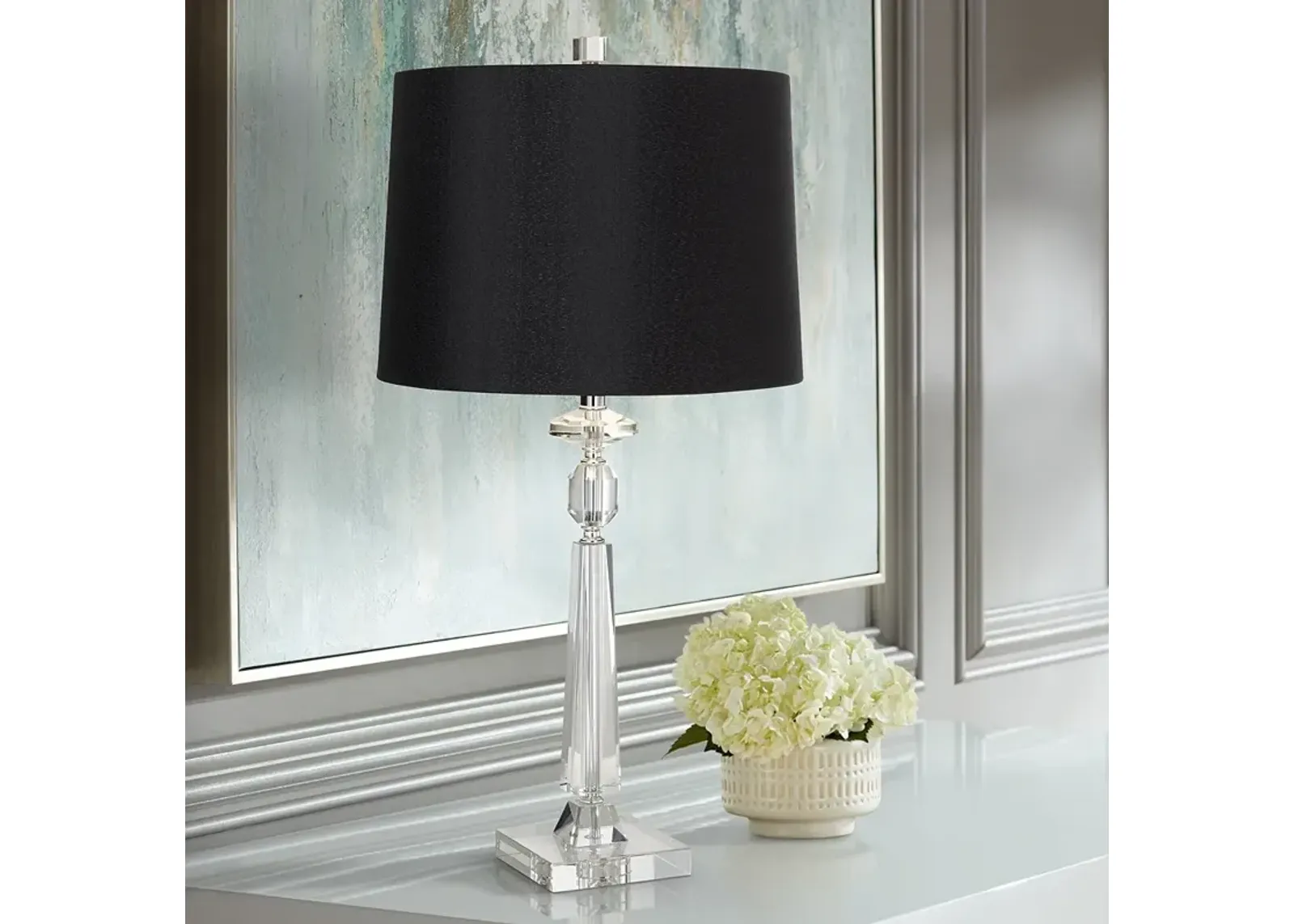 Vienna Full Spectrum Aline 26 1/2" Black Shade Crystal Table Lamp