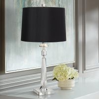 Aline Modern Crystal Table Lamp with Black Shade