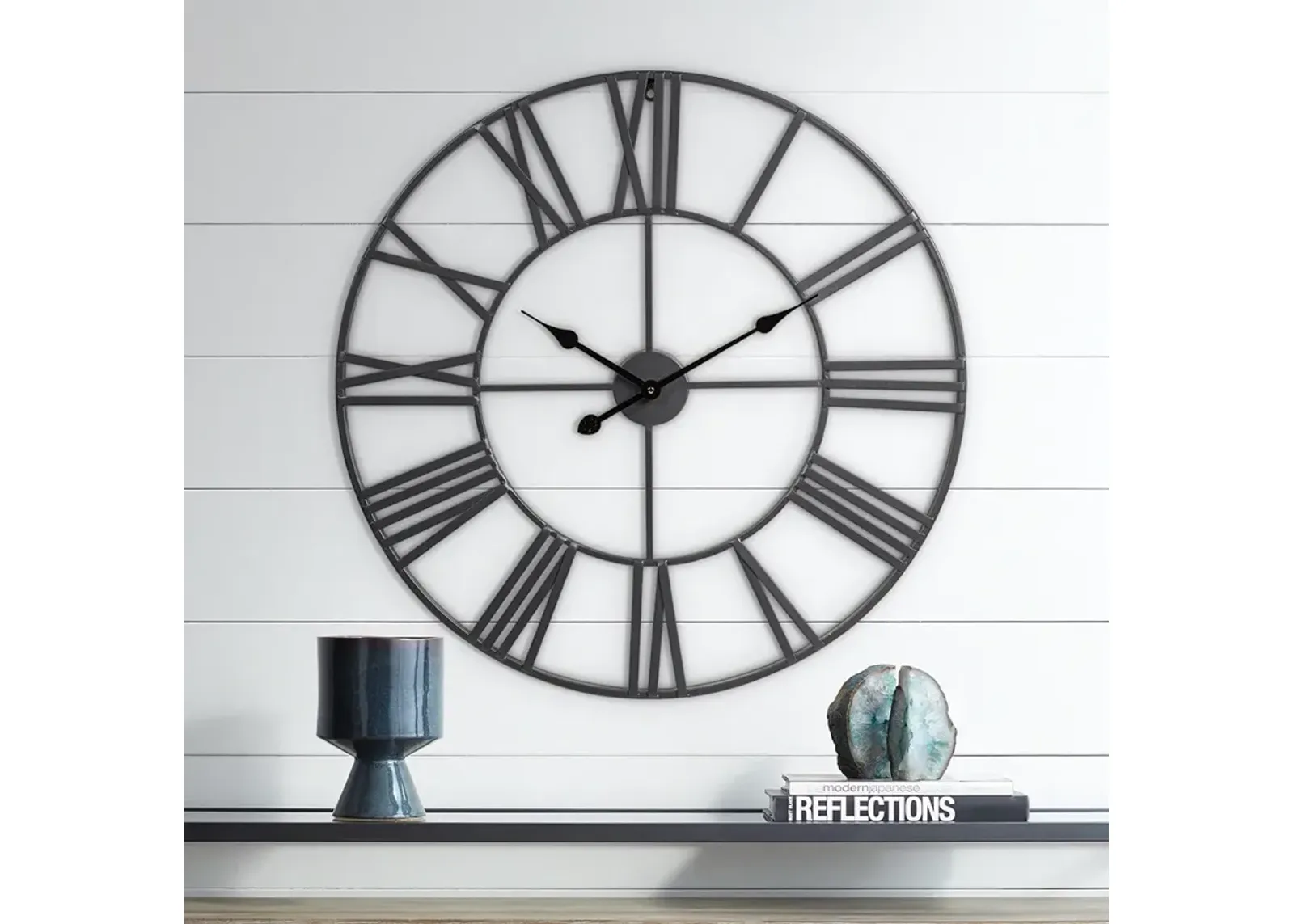 River Parks 30" Wide Zia Open Metal Round Wall Clock