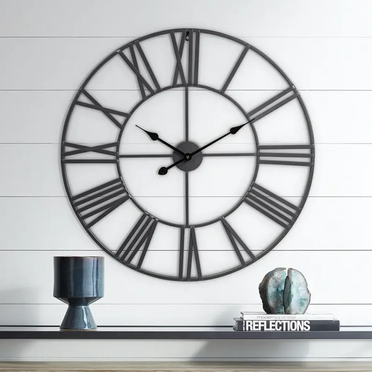 River Parks 30" Wide Zia Open Metal Round Wall Clock