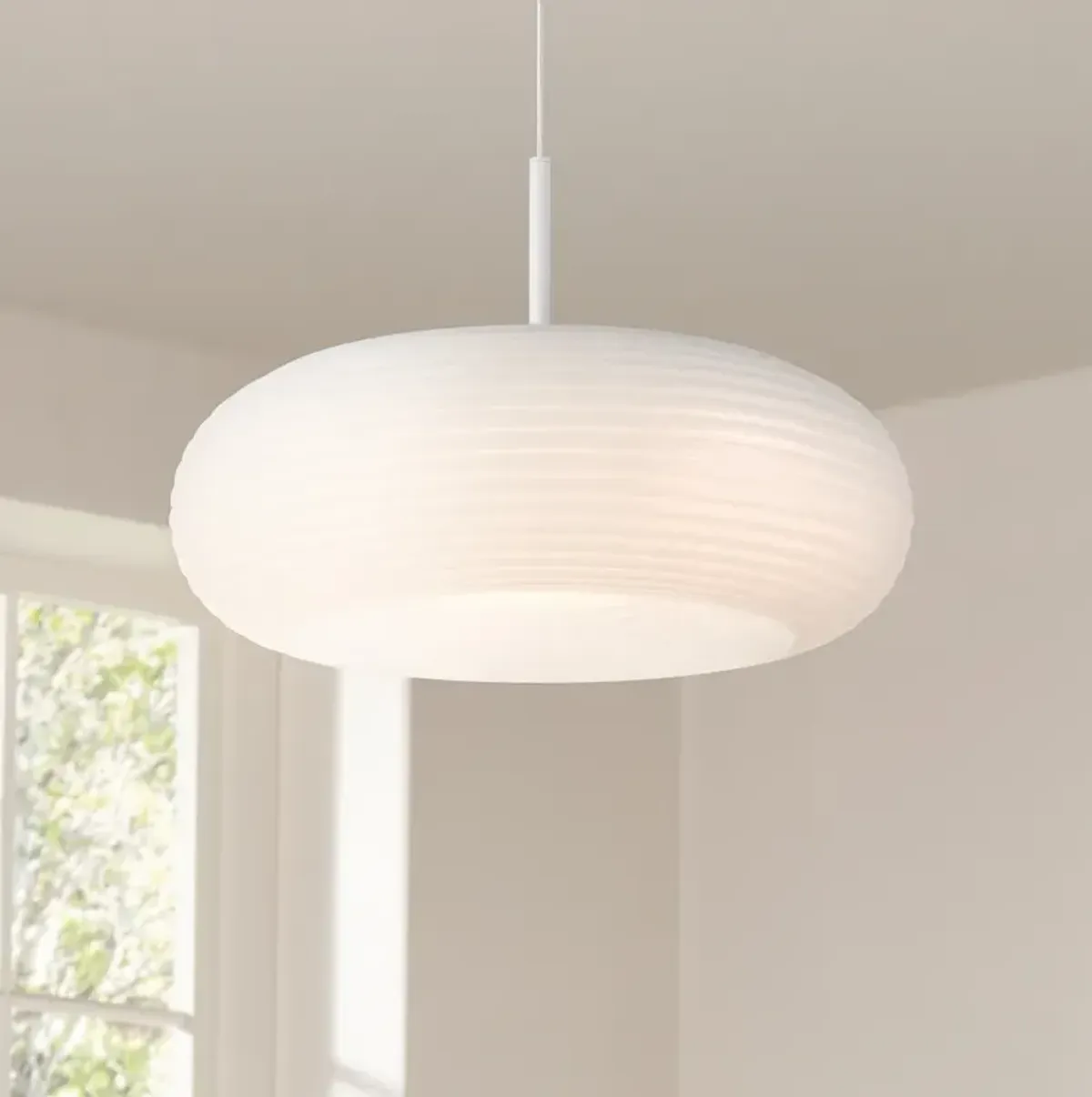 Possini Euro Sandringham 20" Sanded White Modern LED Pendant Light