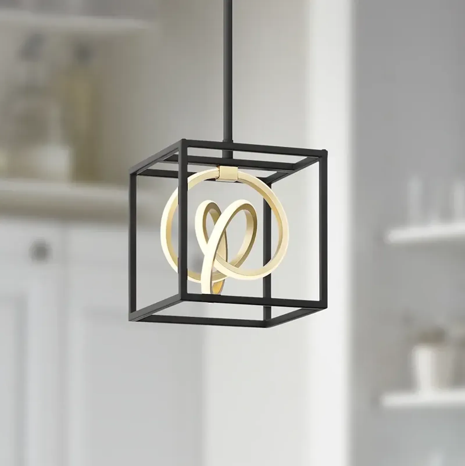 Possini Euro Christy 8" Wide Black Gold 3-Light LED Mini-Pendant