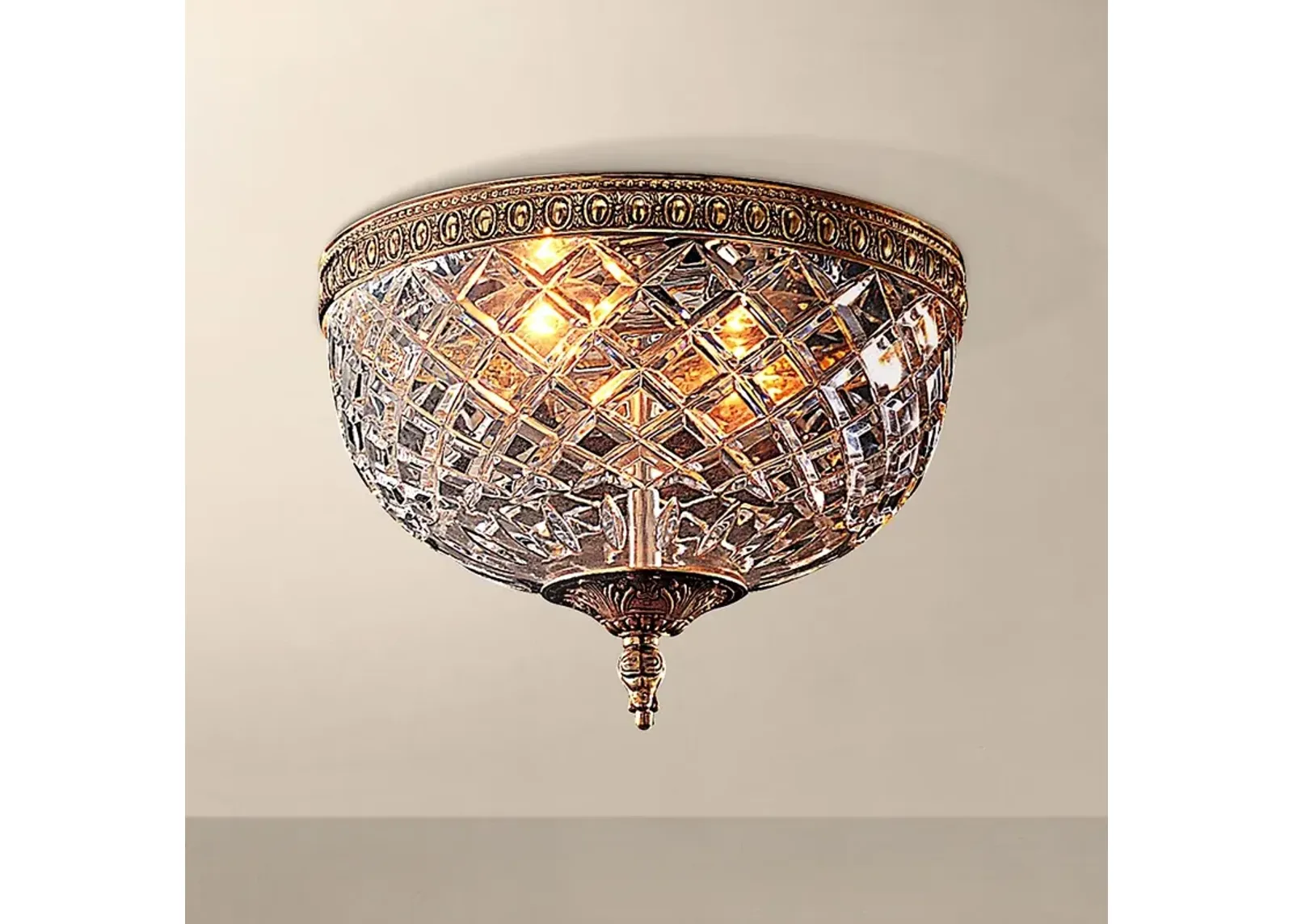 Crystorama Crystal 10" Wide Flushmount Traditional Ceiling Light