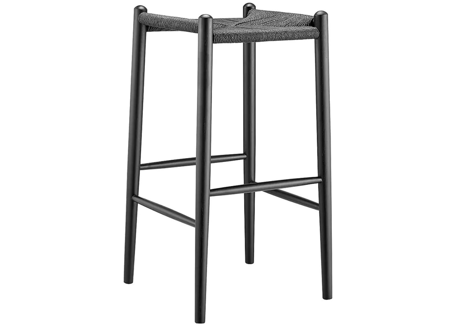 Evelina 31" Black Wood Bar Stool