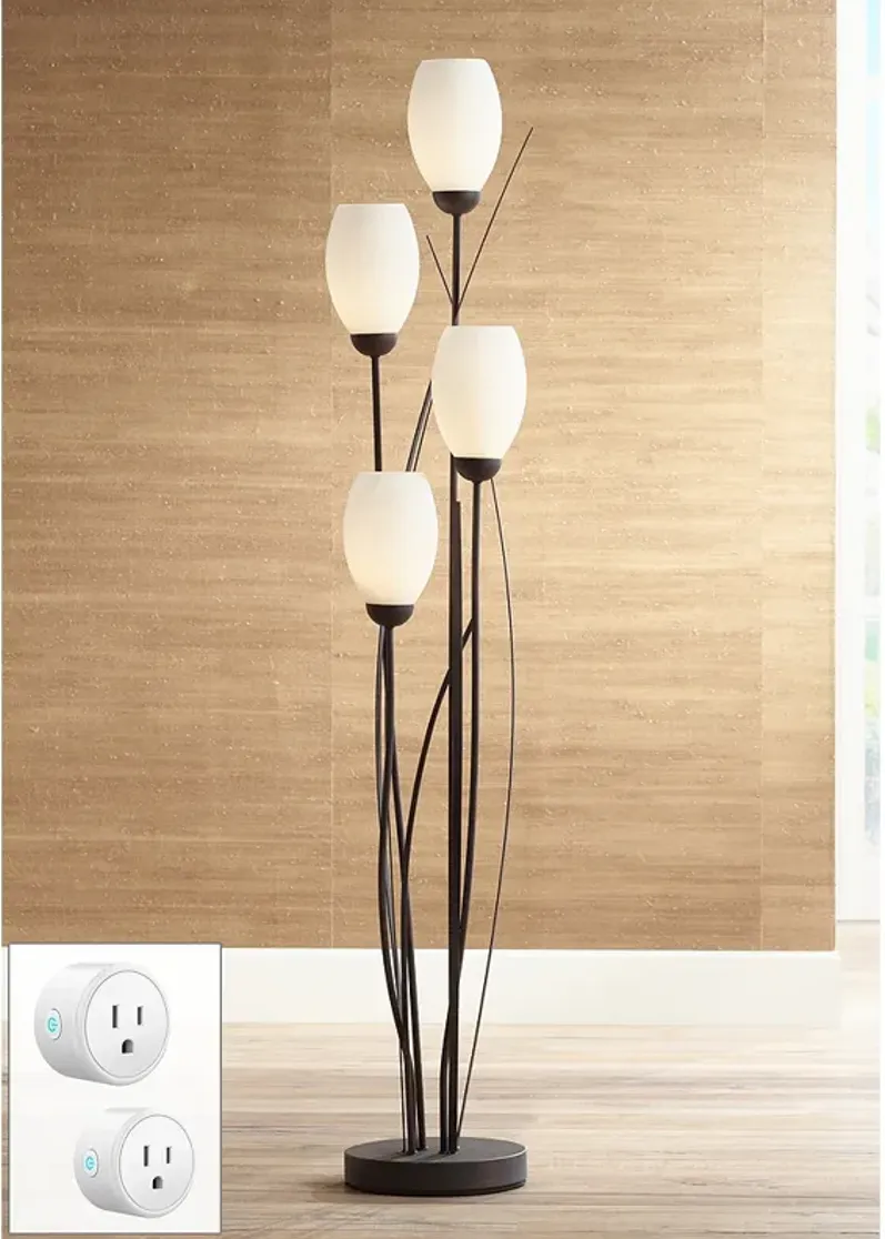 Franklin Iron Jareth 73" Tulip 4-Light Floor Lamp with Smart Socket