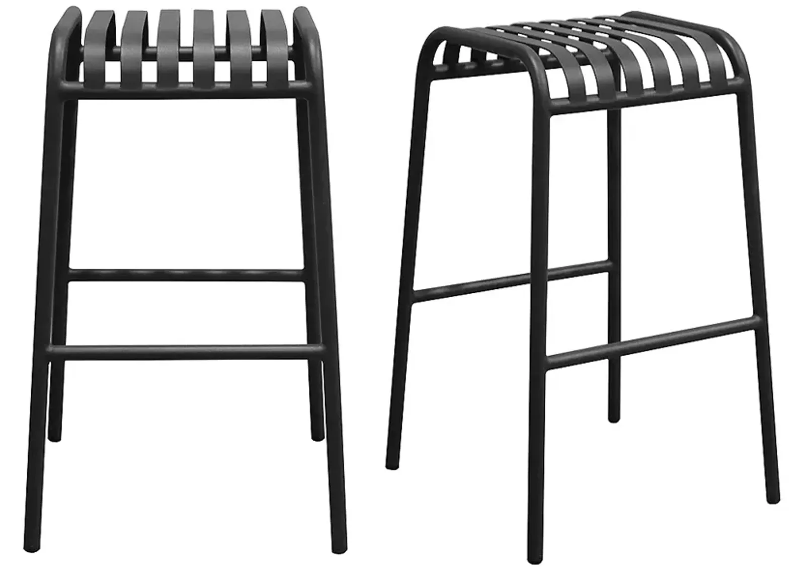 Enid 29 1/2" Black Metal Outdoor Bar Stools Set of 2