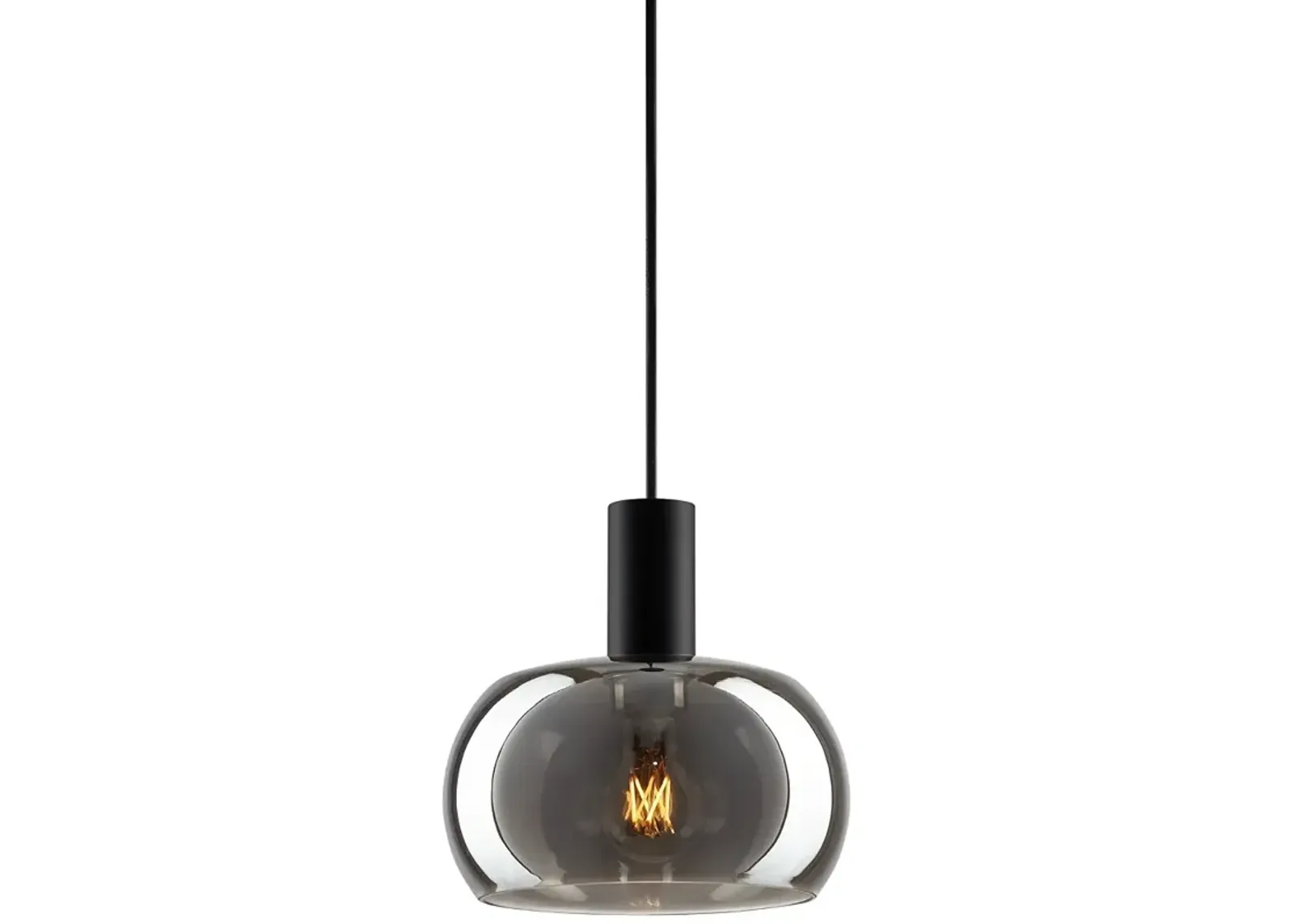 Possini Euro Rorie 8 1/2"W Black Smoke Glass Mini Pendant