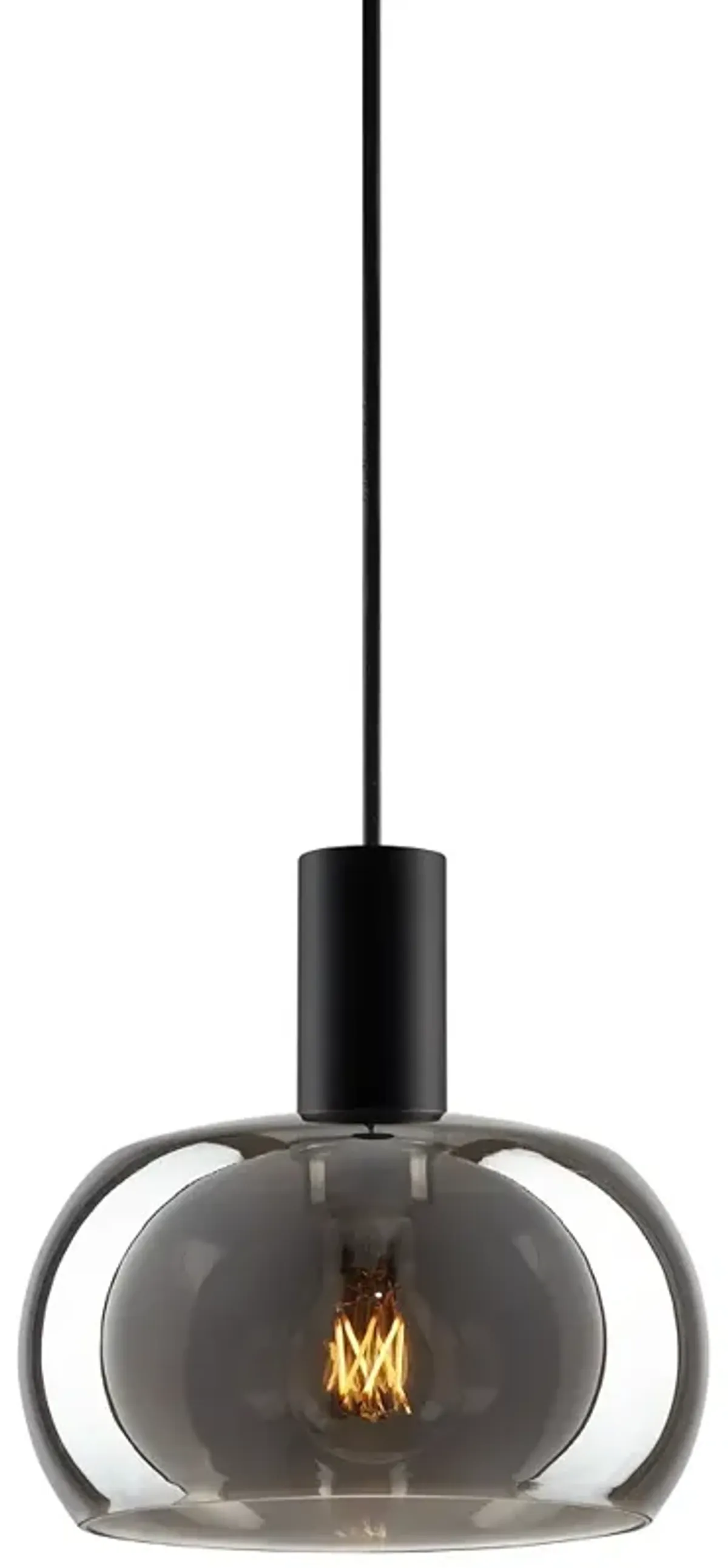 Possini Euro Rorie 8 1/2"W Black Smoke Glass Mini Pendant