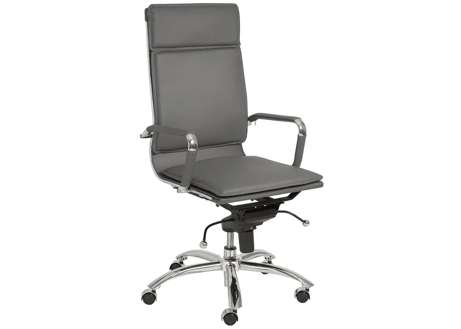 Gunar Gray Leatherette High Back Swivel Office Chair