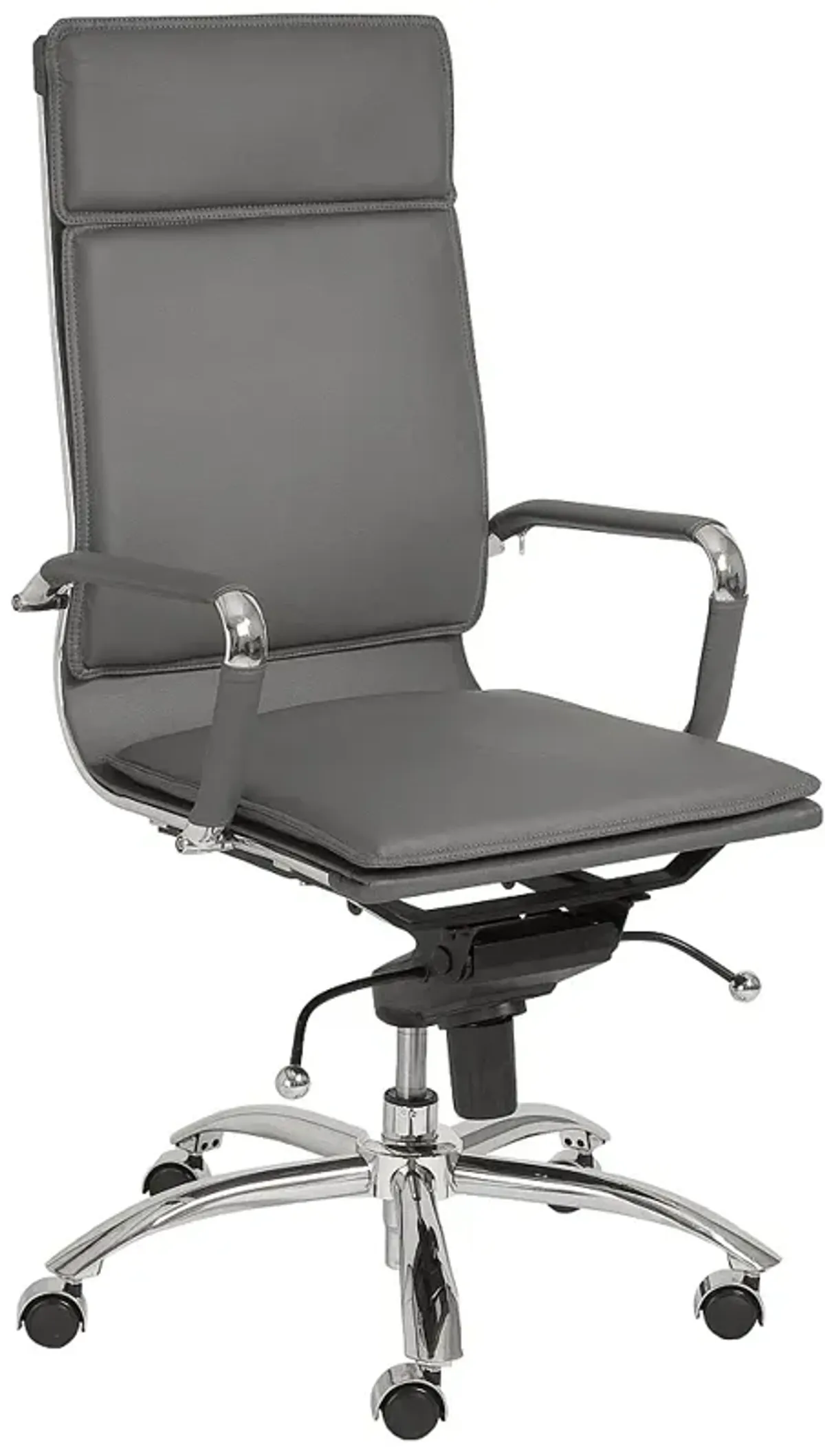 Gunar Gray Leatherette High Back Swivel Office Chair