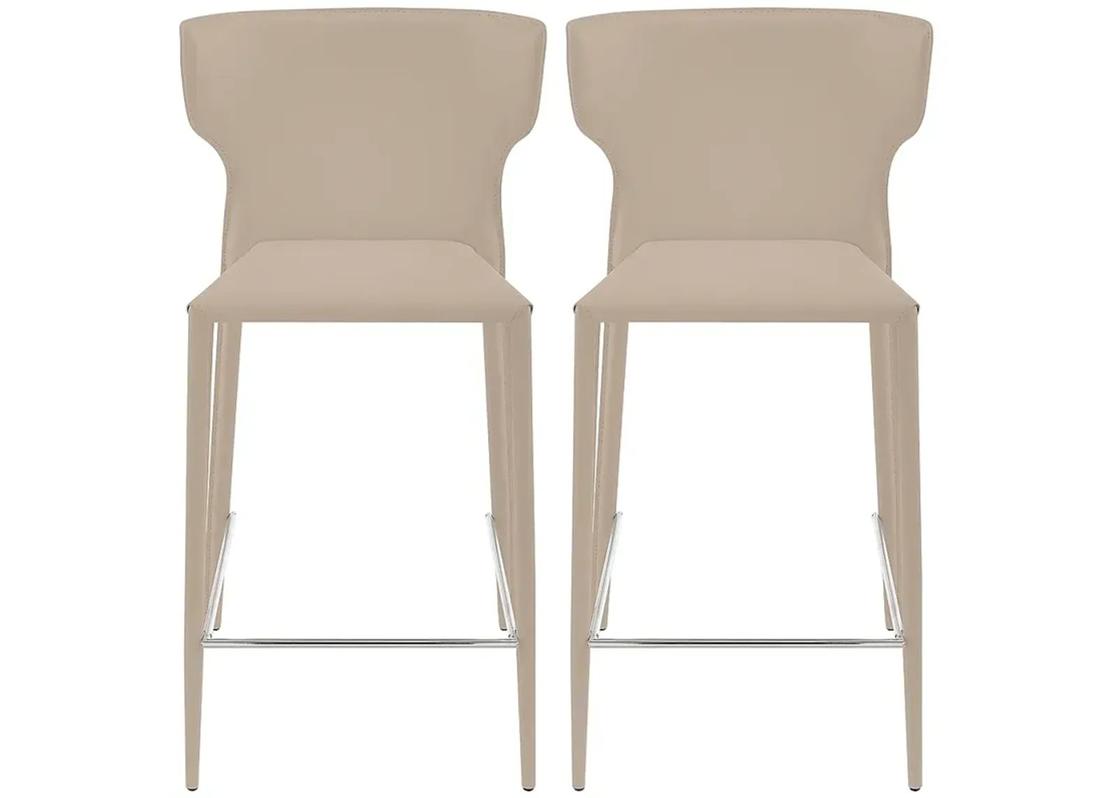 Divinia 25 1/2" Light Gray Fabric Counter Stools Set of 2