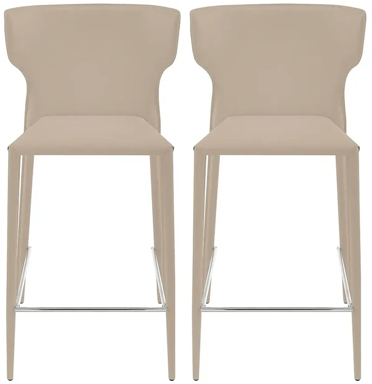 Divinia 25 1/2" Light Gray Fabric Counter Stools Set of 2