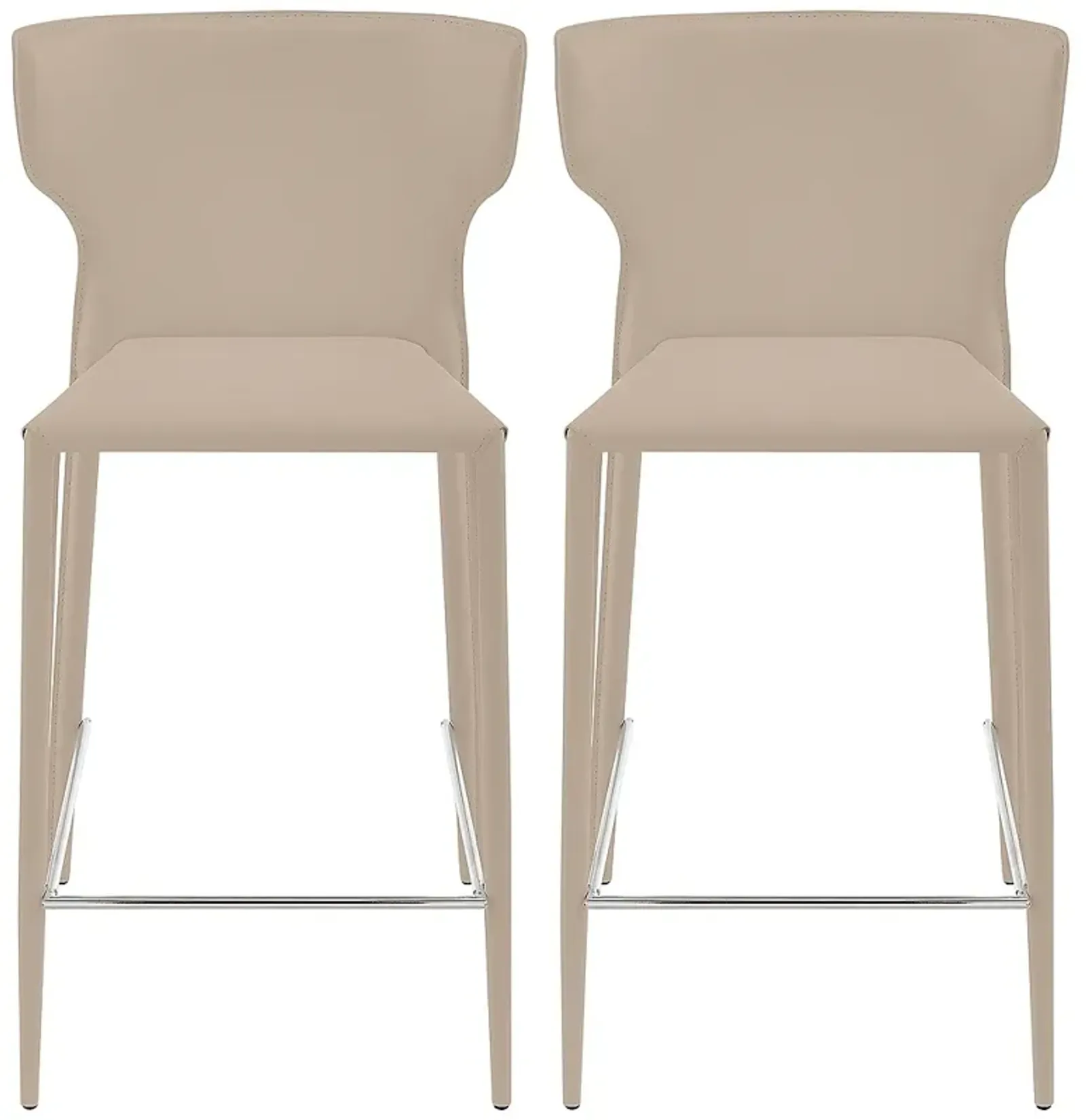 Divinia 25 1/2" Light Gray Fabric Counter Stools Set of 2