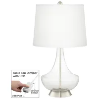 Clear Glass Gillan Glass Table Lamp with Dimmer