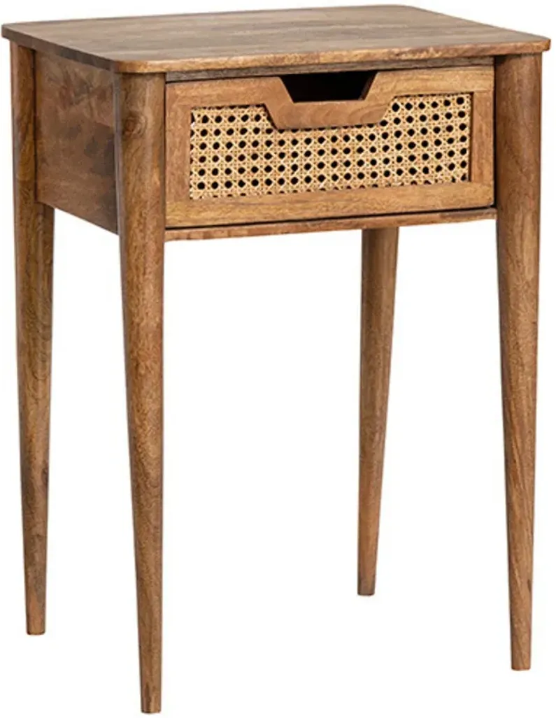 Crestview Collection Guadalupe Wood and Cane Accent Table