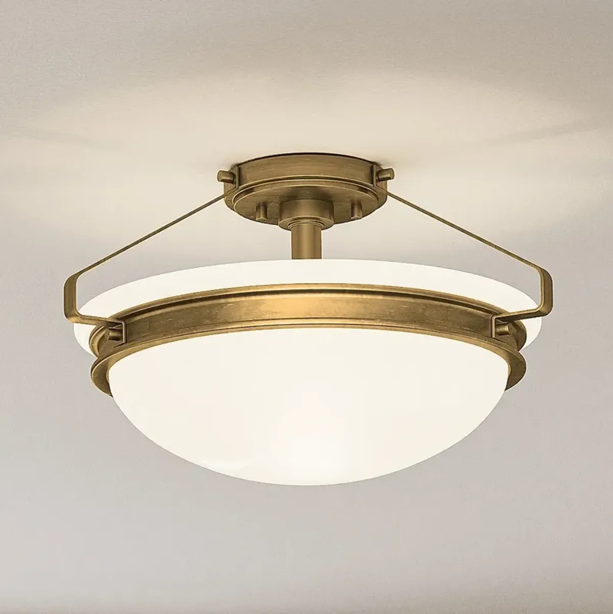 Elderwood 15" Wide Weathered Brass Ceiling Light