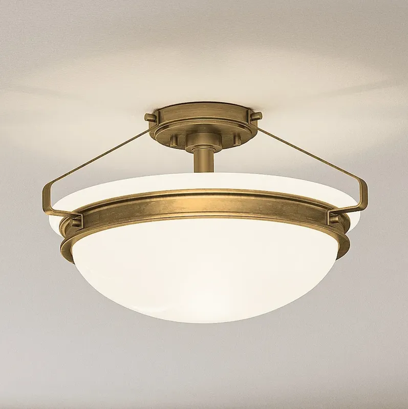 Elderwood 2-Light Weathered Brass Semi-Flush Mount