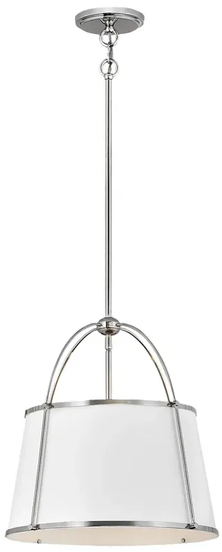 Hinkley Clarke 16 1/4"W Polished Nickel Drum Pendant Light