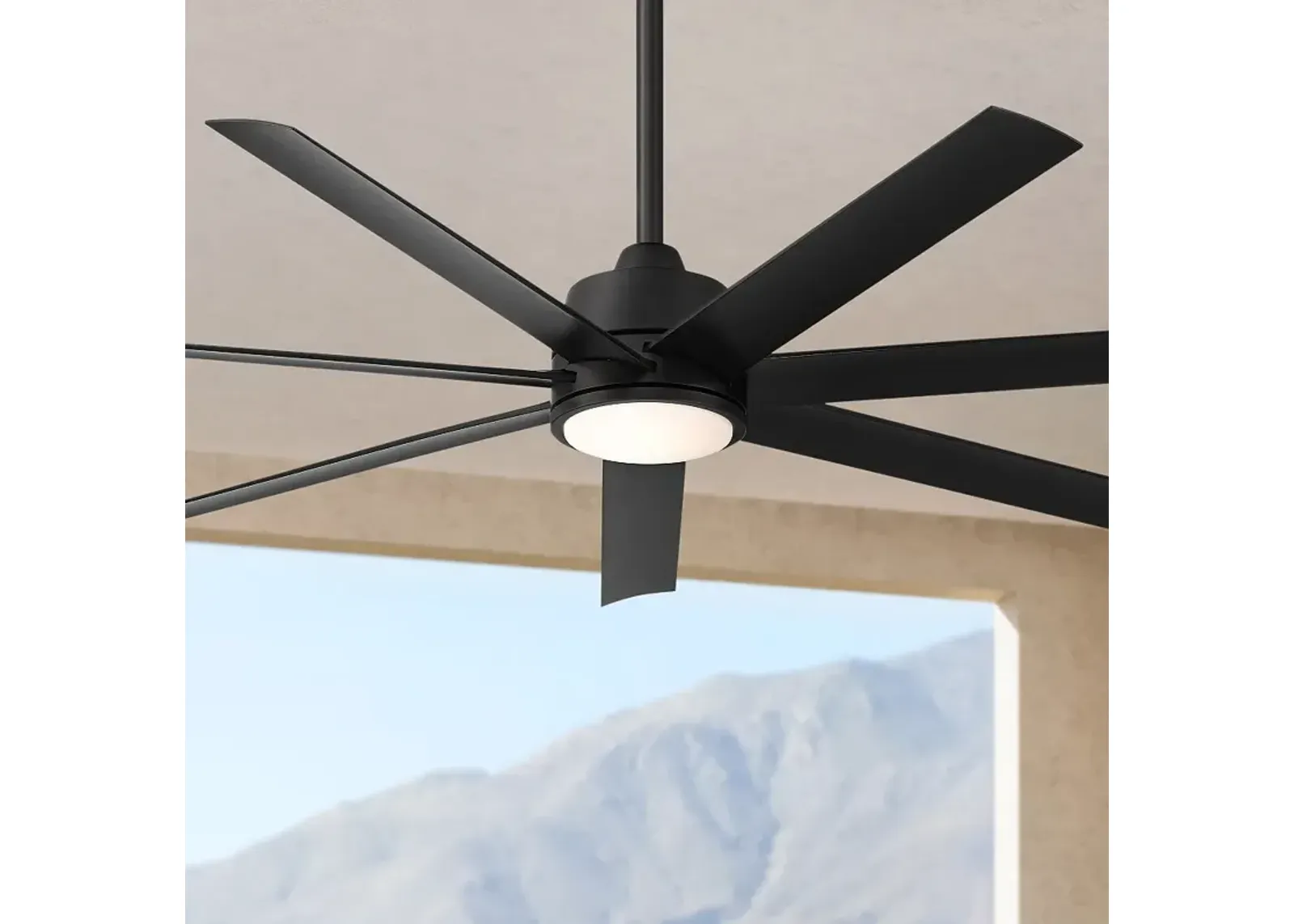 56" Casa Vieja Phoenix Max Black CCT LED Ceiling Fan with Remote