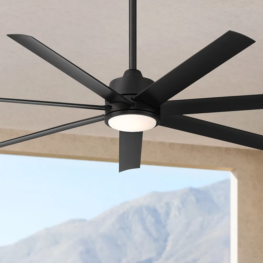 56" Casa Vieja Phoenix Max Black CCT LED Ceiling Fan with Remote