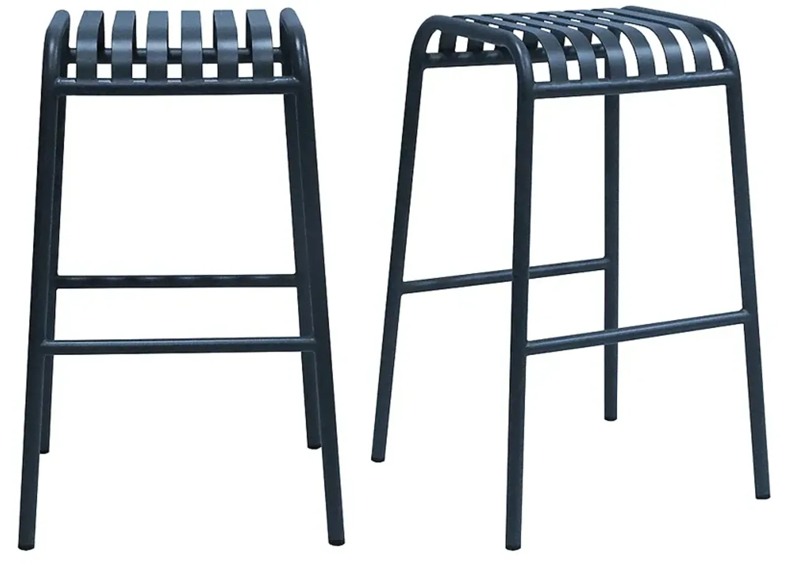 Enid 29 1/2" Dark Blue Metal Outdoor Bar Stools Set of 2