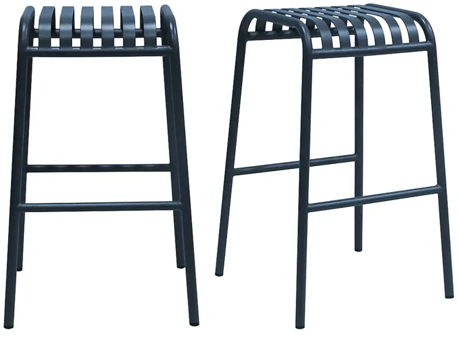 Enid 29 1/2" Dark Blue Metal Outdoor Bar Stools Set of 2