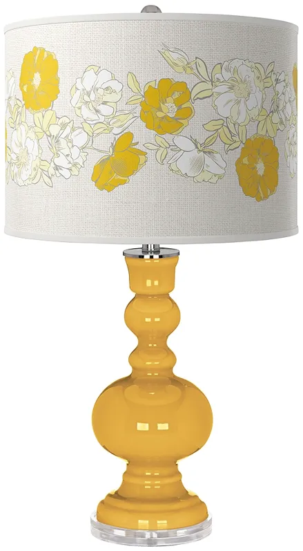 Goldenrod Rose Bouquet Apothecary Table Lamp