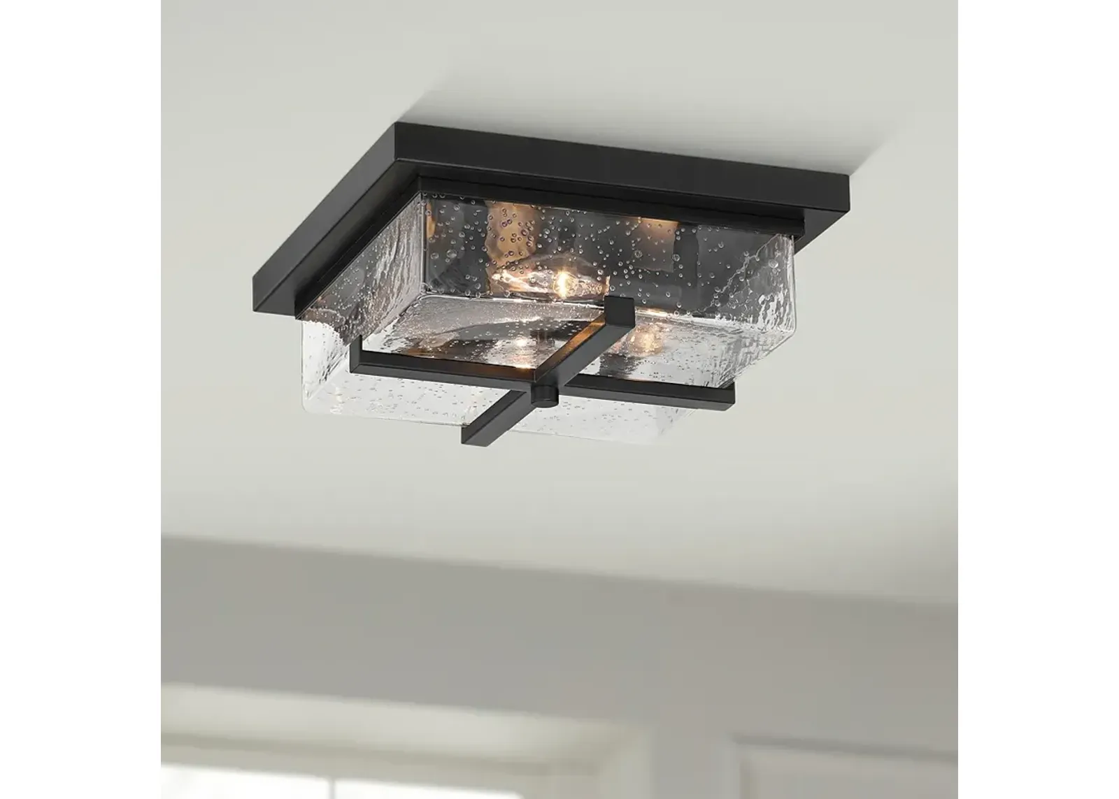 Grambling 11 3/4" Wide Black 4-Light Ceiling Light