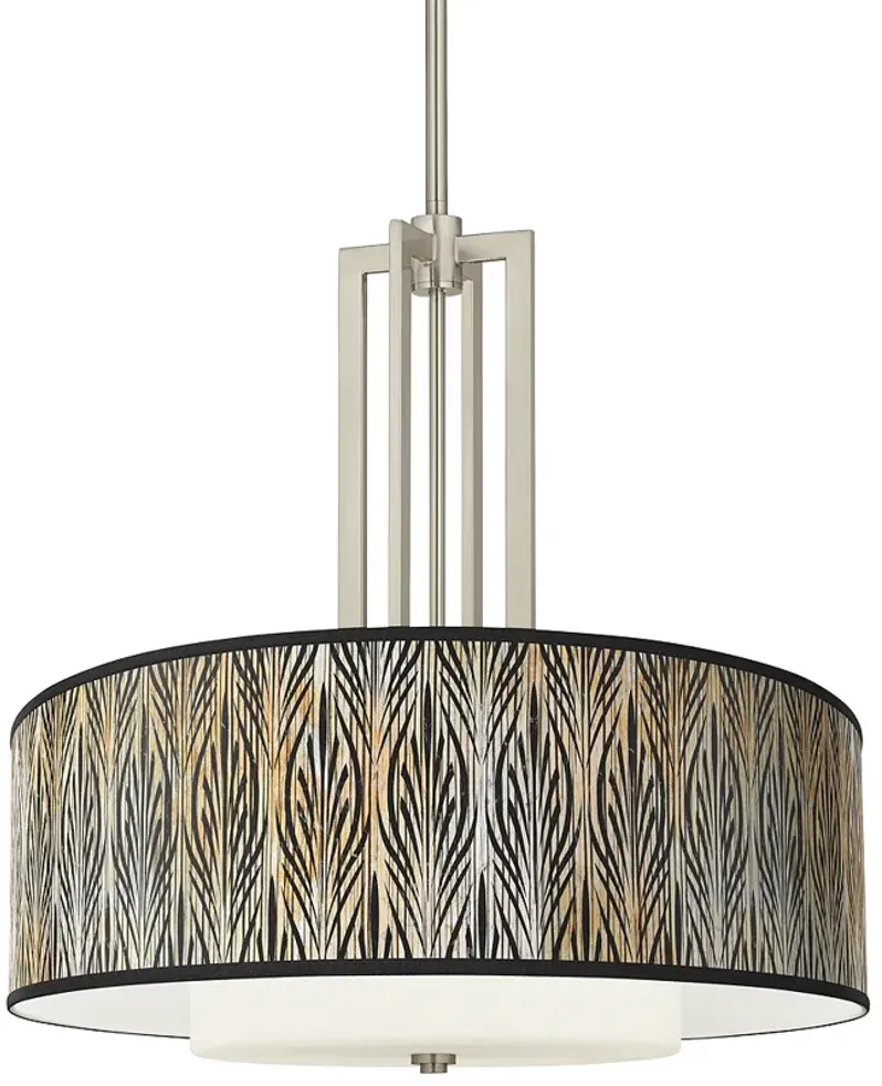 Amara Carey 24" Brushed Nickel 4-Light Chandelier