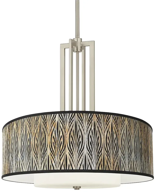 Amara Carey 24" Brushed Nickel 4-Light Chandelier