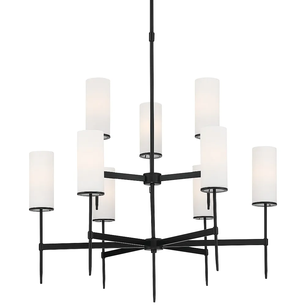 First Avenue 9 Light Black Chandelier