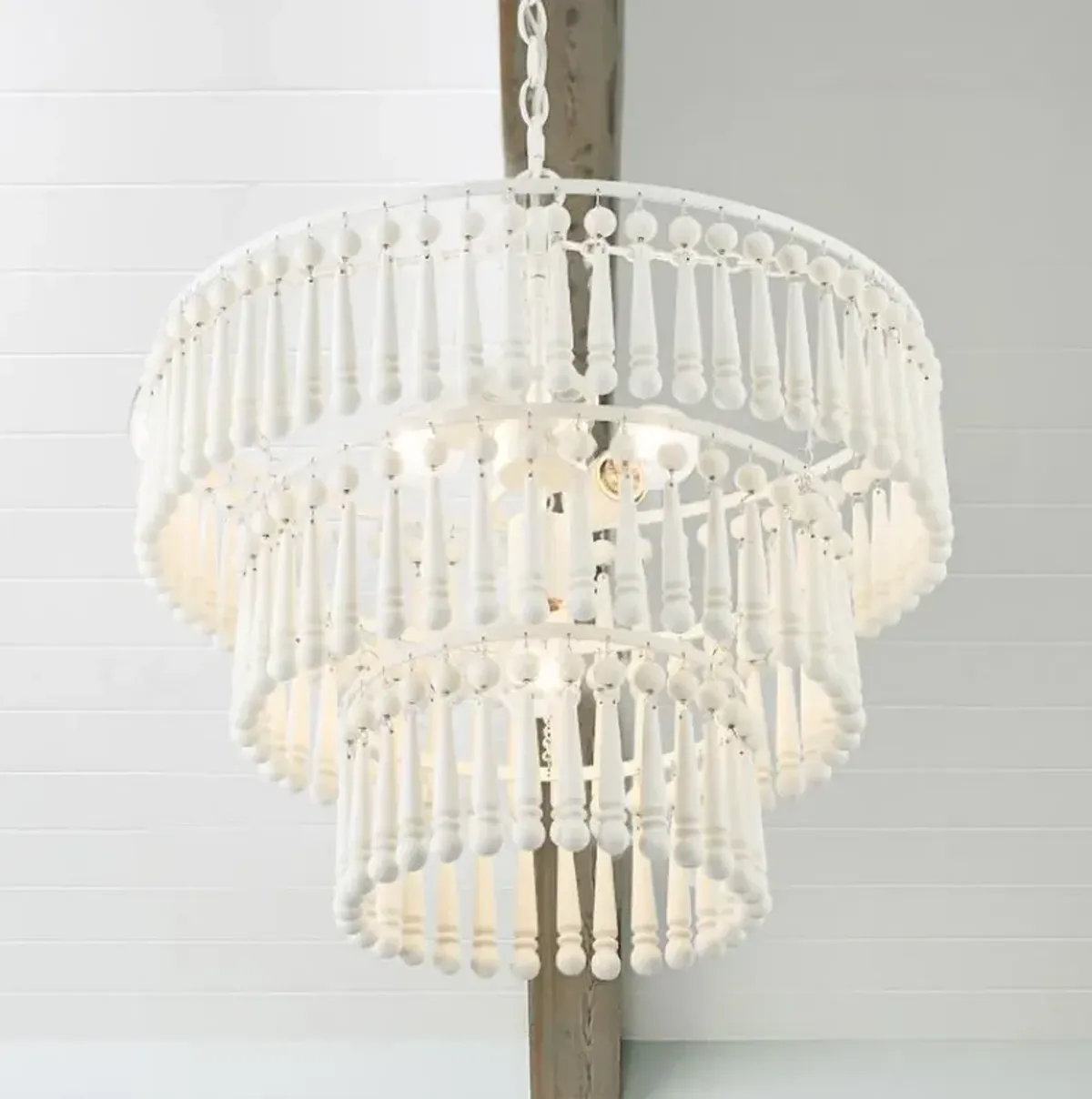 Tiana 20 1/2" Wide Matte White 3-Light 3-Tier Chandelier